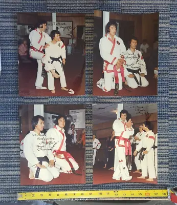 ELVIS PRESLEY KARATE INSTRUCTOR 4 Original KANG RHEE SIGNED 8x10 COLOR PHOTOS • $80