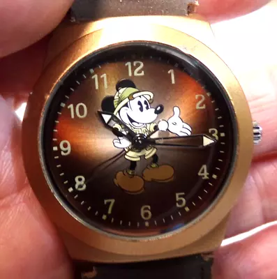 Military Style Band SAFARI Disney MICKEY MOUSE Watch NEEDS BATTERY Looks Great! • $30