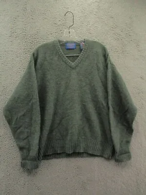 Pendleton Sweater Pullover Knit Shetland Wool V Neck Green Men’s Medium M • $29.99