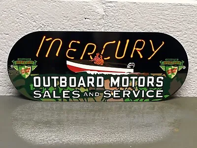 MERCURY Outboard Metal Sign Sales Service Boat Water Fish Marina Gas Oil Lake • $59.99