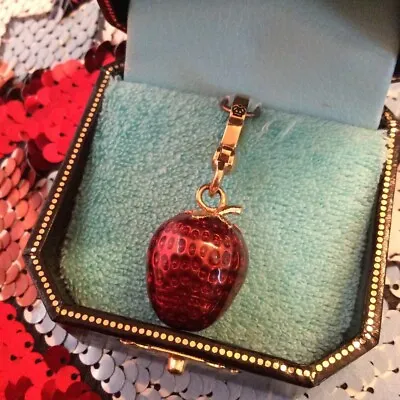 £40 • Buy Juicy Couture Bracelet Charm Pendant Gold Early Blue Box Strawberry In Its Box
