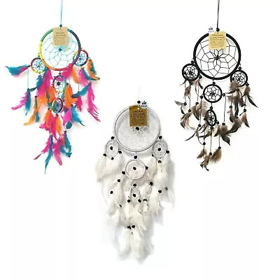 Vie Naturals Handmade Dream Catcher 11Cm Ring With Beads For Home & Car Décor • £7.95