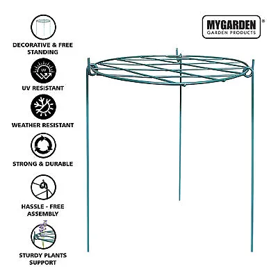 Garden Plant Support Stakes Frame Cage Wire Grow Through Hoops Canes Herbaceous • £6.99