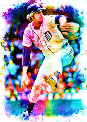 Mark Fidrych Detroit Tigers Baseball 1/10 Fine Art Print Card By:Q Pose 1 • $4.99