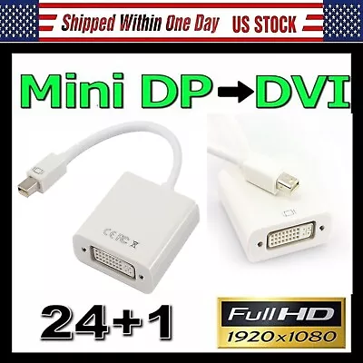 Mini DisplayPort To DVI Adapter Cable Cord Display Port DP For Surface Pro 3 4 • $6.45