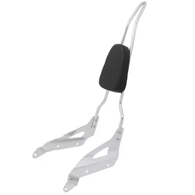 Chrome Backrest Sissy Bar Cushion Pad For Honda Shadow RS 750 VT750RS 2010-2018 • $149.99