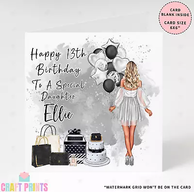 Teenage Personalised Happy Birthday Card 12th 13th 16th Daughter Granddaughter  • £2.99