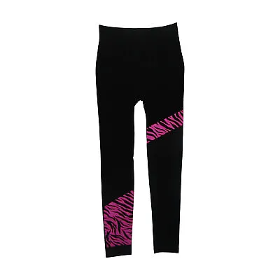 Ladies Seamless Leggings Brushed In Black With Animal Print • $9.99