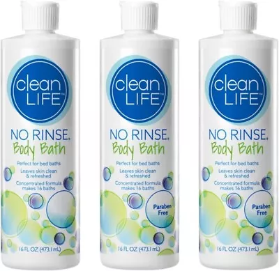 No Rinse BODY BATH By CLEANLIFE 16oz ( Pack Of 3) Free-Shipping • $24.99