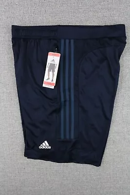 NEW Men's Adidas Aeroready Navy Blue Athletic Shorts Zip Pockets MEDIUM • $19.99