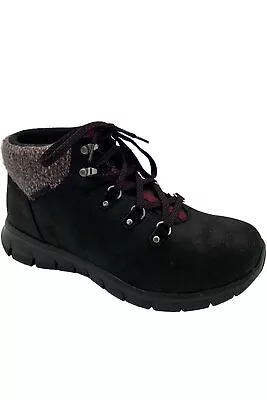 Skechers Synergy Sweater Collar Hiker Boots Hiker Black/Black • $38.99