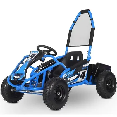 Kids Blue Full Suspension Electric Mud Powerful Go Kart 48v 1000w By MotoTec • $1199