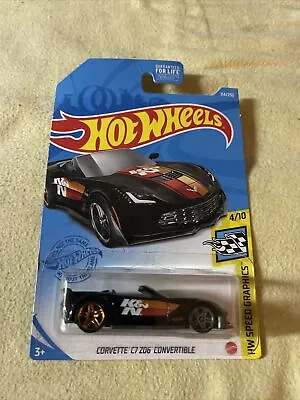 Hot Wheels HW Speed Graphics Corvette C7 Z06 Convertible Black 1:64 • $2.49