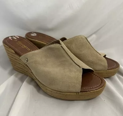 A. Giannetti Size 10 Women Suede Leather Wedge Sandals • $18