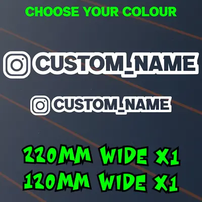 Instagram X2 Sticker Custom Name Car Decal Window Personalised 2 Sizes Vinyl   • $6.50