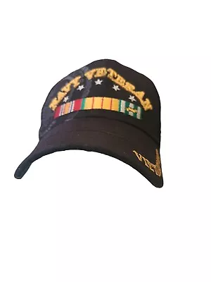 US Nary Vietnam  Veteran Hat Adjustable Strapback Black • $8