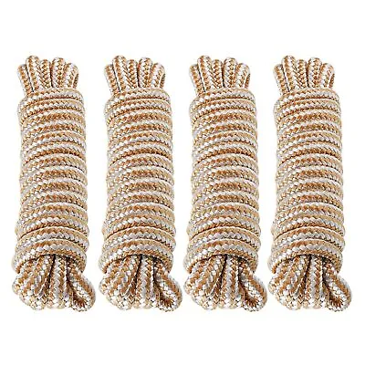 $22.49 • Buy 4 Pack 1/2 Inch 20 FT Double Braid Nylon Dock Line Mooring Rope For Boat Yacht