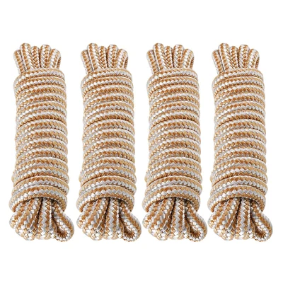 $22.49 • Buy 4 Pack 1/2 Inch 20 FT Double Braid Nylon Dock Line Mooring Rope For Boat Yacht