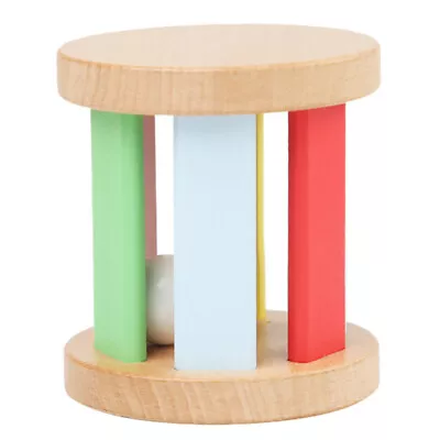 Wooden Roller Rattle Sensory Instrument Kids Shaker Plaything Infant Rattle • £10.79