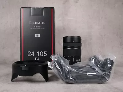 Panasonic Lumix S 24-105mm F/4 Macro O.I.S. Lens Both Caps Hood Pouch Box • £699