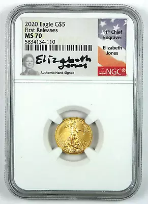 2020 $5 American Gold Eagle - NGC MS 70 - FR - Jones Signed Label • $302
