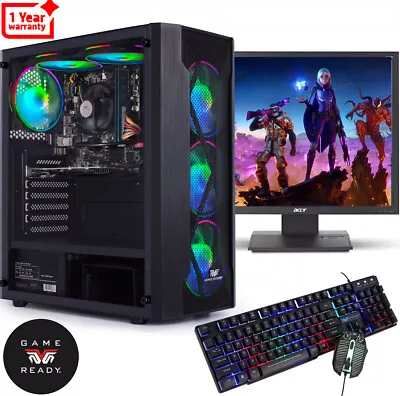 Gaming PC Computer 19  Bundle Intel Quad Core I5 2400 16GB 1TB GT710 2GB WIN10 V • £284.95