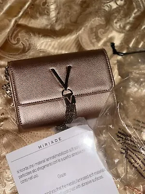 Valentino Bags Divina Foldover Tassel Detail Cross Body Bag In Rose Gold • £40