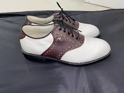 Mizuno Men's Golf Shoes. Size 7 1/2M. Brown/White Saddle. • $14.97