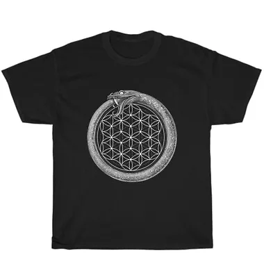 Ouroboros Snake Sacred Geometry Flower Life Symbol T-Shirt Unisex Tee Gift NEW • $19.99