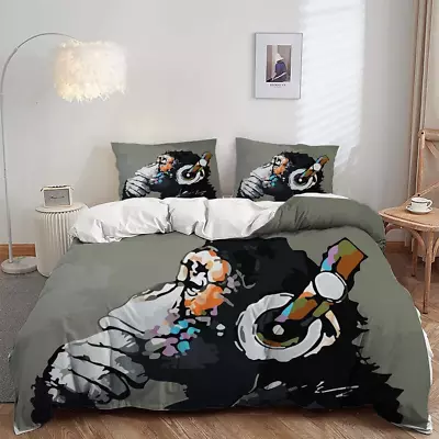 Monkey Duvet Cover SetMonkey Bedding Set Twin SizeCute Monkey Comforter Cover • $91.23