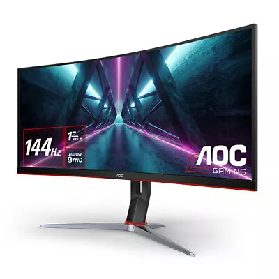 $1005 • Buy AOC 34' Curved Gaming Monitor HDR 144Hz Ultra Fast 3440x1440 Adaptive Sync 1ms