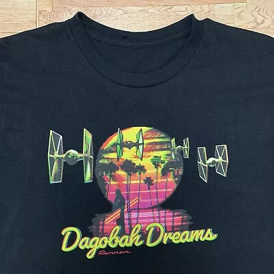 Star Wars X Renner Vaporwave Shirt Black Mens Large Dagobah Dreams 80s Synthwave • $45