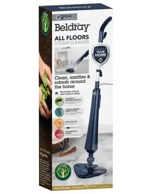 Beldray All Floor Steam Mop Cleanse & Sanitise All Types│ 2x Mop Head│Fast Heat • £69.99