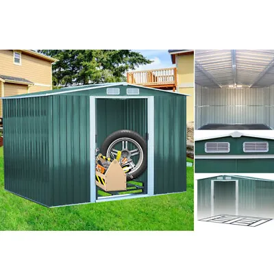 £239.95 • Buy 8'x6' FT Garden Apex Shed Metal Sheds For Storage Tools Bike Outdoor Garage Used