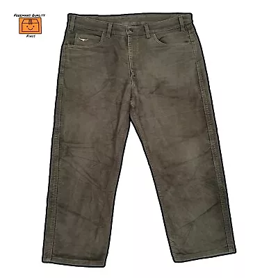 RM Williams Men's Moleskin Jeans Trousers Straight Leg Olive Green Cotton (40 S) • $39.21