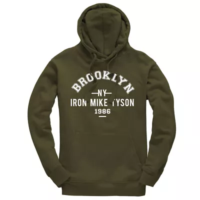 Iron Mike Tyson Brooklyn NY 1986 Hooded Top Hoody Hoodie Boxing Olive • $28.68