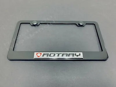 1x ROTARY 3D Emblem BLACK Stainless License Plate Frame RUST FREE -For RX-7 RX-8 • $22