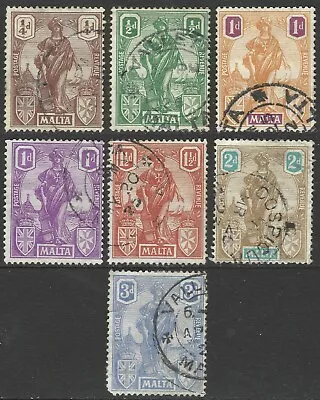 Malta. 1922-26 Britannia. 7 Used Values To 3d. SG 123etc • $1.87