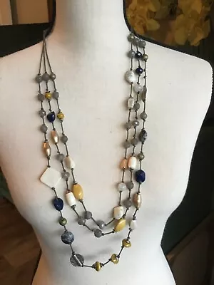 J Jill Necklace NWT Beaded Three Strand Long Length • $39.99