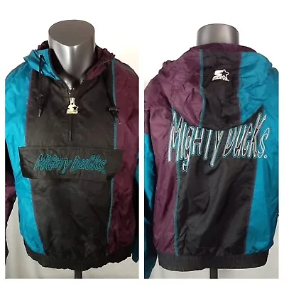 Vintage Starter Anaheim Mighty Ducks (Youth Large) Zip Up NHL Windbreaker Jacket • $60
