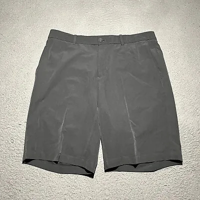 Nike Golf Shorts Mens Dri Fit Size 33 Gray Flat Front Polyester Spandex Logo • $19.06