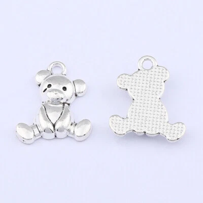 £4.55 • Buy 10 X Tibetan Silver Cute Teddy Bear Charms Pendants For Jewellery Making 22x19mm
