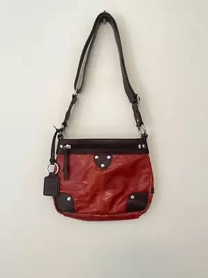 Ellington Shoulder Bag Terracotra Brown Leather Zipper Pockets Hobo Lagenlook • $46.65