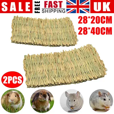 2x Grass Mat Woven Pet Bed Hamster Rabbit Small Animal Bunny Bedding Chew Mat UK • £7.95