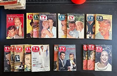 HUGE LOT 18 VINTAGE 1950s TV GUIDES 1954-1959 MID TO LOWER GRADE See Pics • $39.99