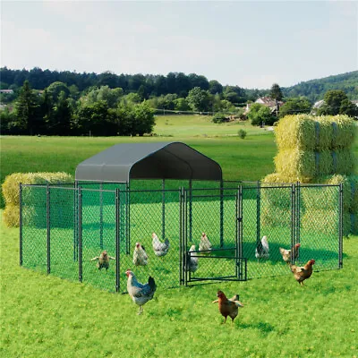 Heavy Duty XXL Chicken Run Cage Walk In Coop Poultry Hen Rabbit Kennel Hutch Pen • £139.91