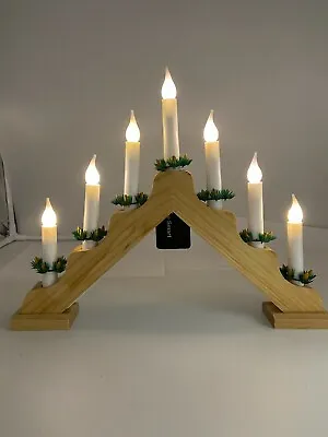 Christmas Candle Arch CANDLELIER Bridge BATTERY TIMER Indoor Pine LED 7 Candles • £9.99