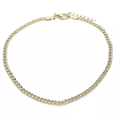 9CT Gold Curb  Anklet Expendable  GF Anklet Women Foot Chain   NH568 • £15.99