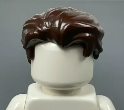 LEGO Dark Brown Male Minifigure Hair Swept Back Widow's Peak Short Sideburns • $2.99