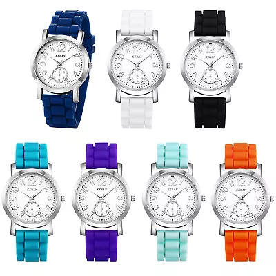 Women Unisex Teens Jelly Color Silicone Band Watch Analog Quartz Wristwatch • $11.99